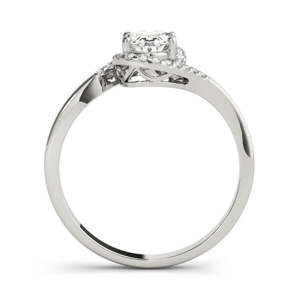 Crowned Fashion Ring Oval Diamond Engagement Ring in 10K/14K gold and platinum with certified lab-grown or natural diamonds