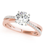 Adored Split Shank Round Diamond Engagement Ring in 10K/14K gold and platinum with certified lab-grown or natural diamonds