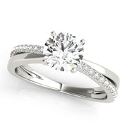Adored Split Shank Round Diamond Engagement Ring in 10K/14K gold and platinum with certified lab-grown or natural diamonds