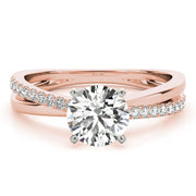 Adored Split Shank Round Diamond Engagement Ring in 10K/14K gold and platinum with certified lab-grown or natural diamonds