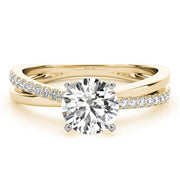 Adored Split Shank Round Diamond Engagement Ring in 10K/14K gold and platinum with certified lab-grown or natural diamonds