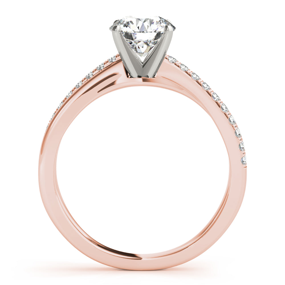 Adored Split Shank Round Diamond Engagement Ring in 10K/14K gold and platinum with certified lab-grown or natural diamonds