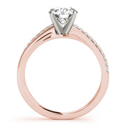 Adored Split Shank Round Diamond Engagement Ring in 10K/14K gold and platinum with certified lab-grown or natural diamonds