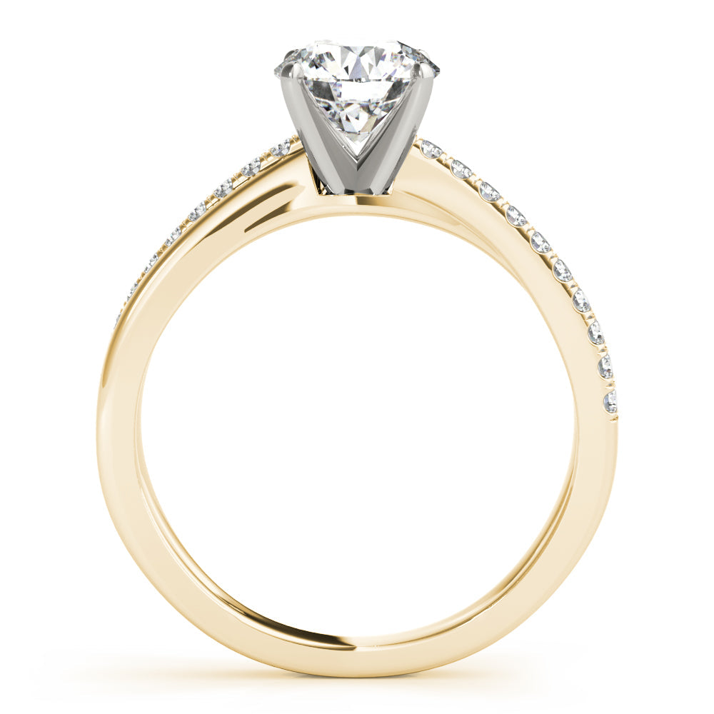 Adored Split Shank Round Diamond Engagement Ring in 10K/14K gold and platinum with certified lab-grown or natural diamonds