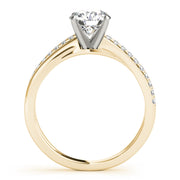Adored Split Shank Round Diamond Engagement Ring in 10K/14K gold and platinum with certified lab-grown or natural diamonds