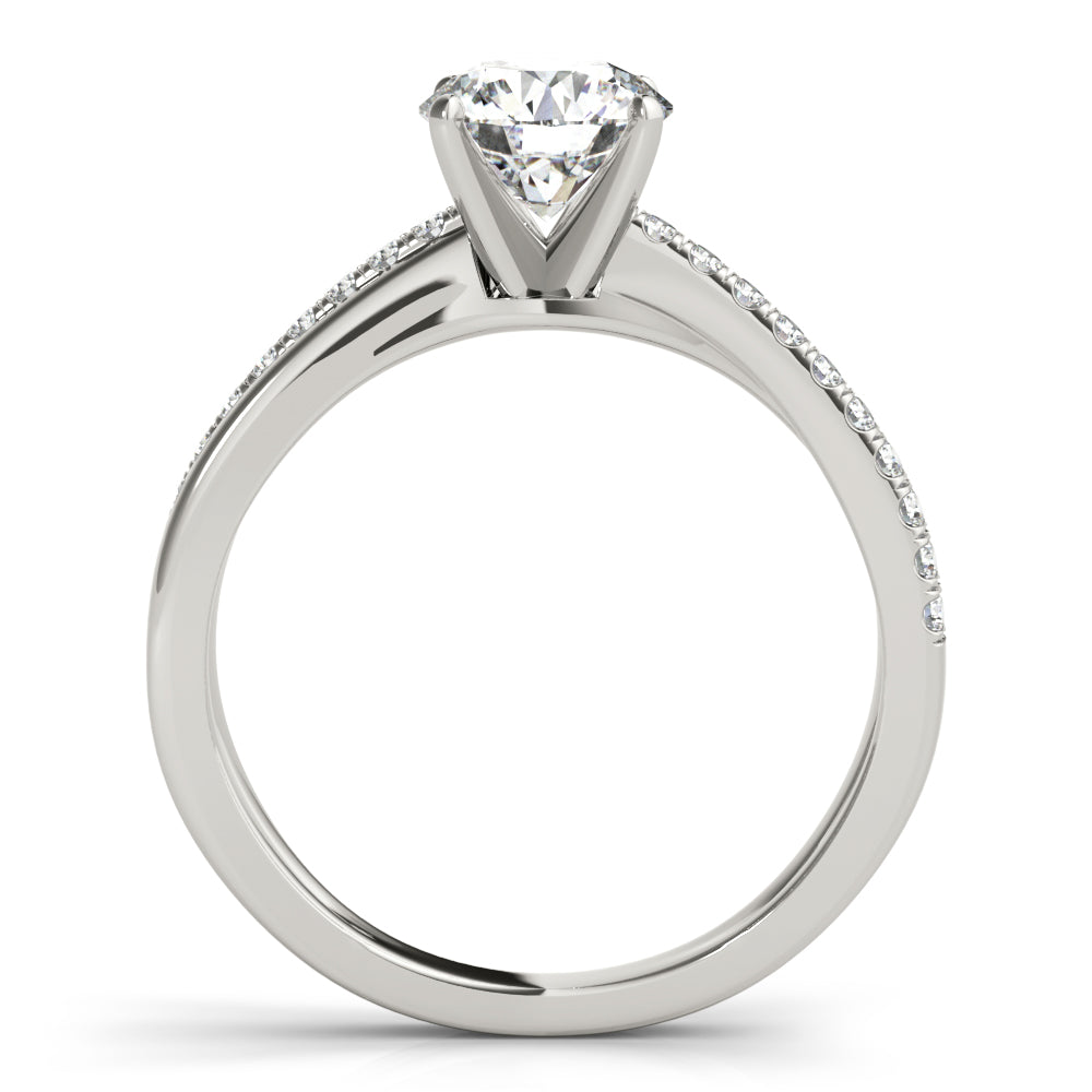 Adored Split Shank Round Diamond Engagement Ring in 10K/14K gold and platinum with certified lab-grown or natural diamonds