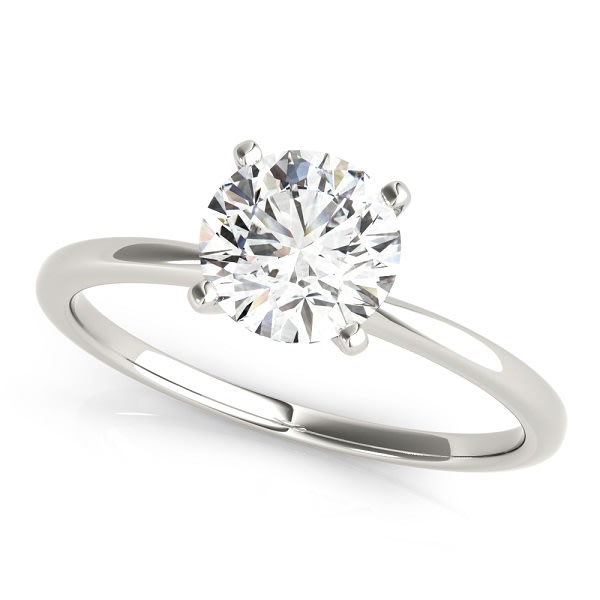 Round Diamond Solitaire Engagement Ring in 10K/14K gold and platinum with certified lab-grown or natural diamonds
