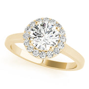 Elegant Halo Round Diamond Engagement Ring in 10K/14K gold and platinum with certified lab-grown or natural diamonds