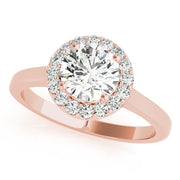Elegant Halo Round Diamond Engagement Ring in 10K/14K gold and platinum with certified lab-grown or natural diamonds