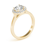 Elegant Halo Round Diamond Engagement Ring in 10K/14K gold and platinum with certified lab-grown or natural diamonds