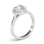 Elegant Halo Round Diamond Engagement Ring in 10K/14K gold and platinum with certified lab-grown or natural diamonds