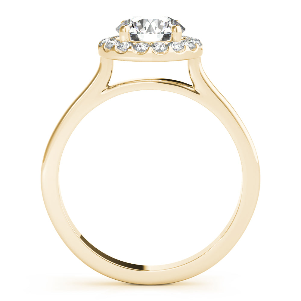 Elegant Halo Round Diamond Engagement Ring in 10K/14K gold and platinum with certified lab-grown or natural diamonds