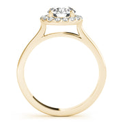 Elegant Halo Round Diamond Engagement Ring in 10K/14K gold and platinum with certified lab-grown or natural diamonds