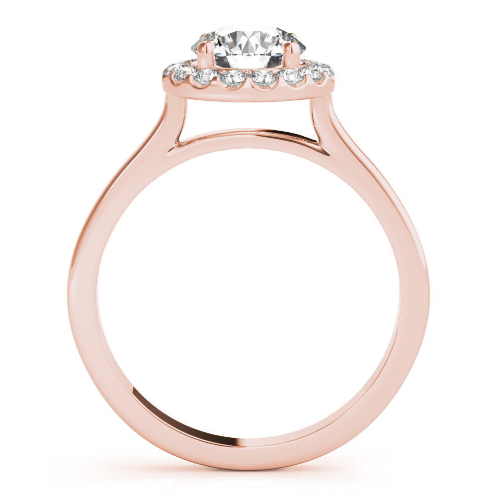 Elegant Halo Round Diamond Engagement Ring in 10K/14K gold and platinum with certified lab-grown or natural diamonds
