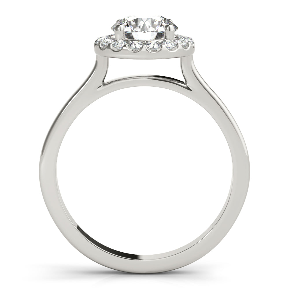 Elegant Halo Round Diamond Engagement Ring in 10K/14K gold and platinum with certified lab-grown or natural diamonds