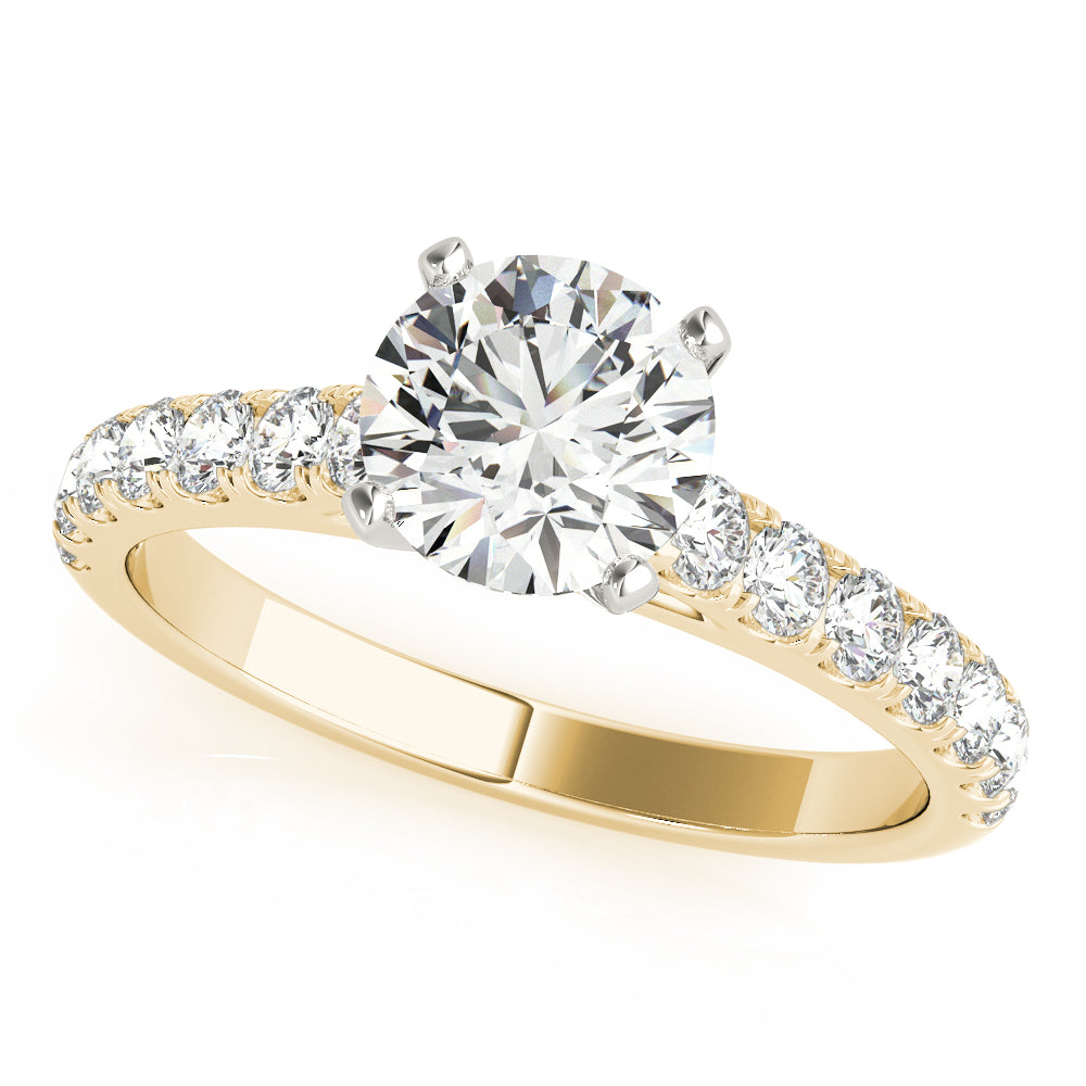 Straight Split Prong Diamond Half Eternity Ring in 10K/14K gold and platinum with certified lab-grown or natural diamonds