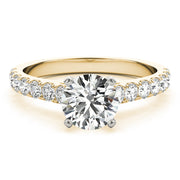 Straight Split Prong Diamond Half Eternity Ring in Gold & Platinum