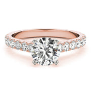 Straight Split Prong Diamond Half Eternity Ring in Gold & Platinum