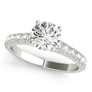Straight Split Prong Diamond Half Eternity Ring in Gold & Platinum