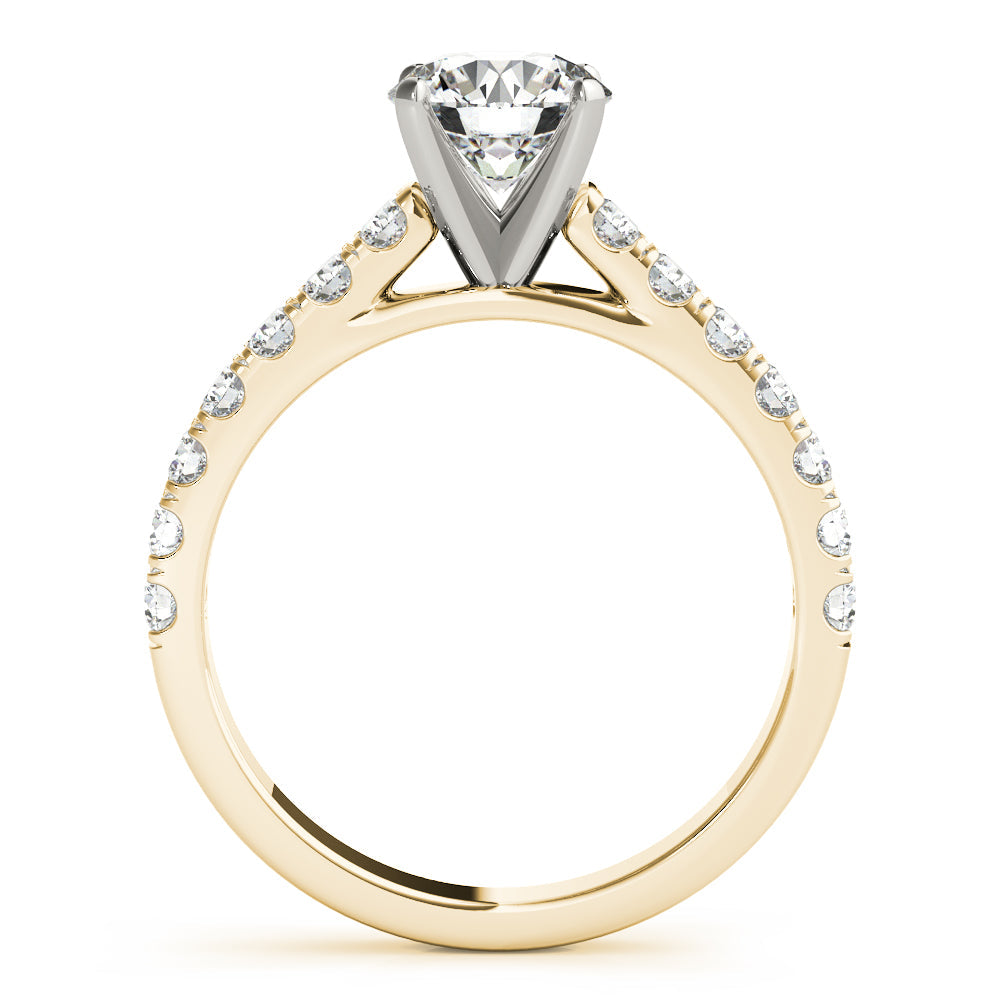 Straight Split Prong Diamond Half Eternity Ring in Gold & Platinum