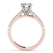 Straight Split Prong Diamond Half Eternity Ring in Gold & Platinum