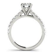 Straight Split Prong Diamond Half Eternity Ring in Gold & Platinum