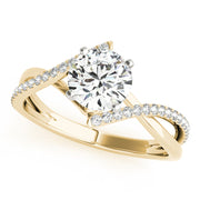 Signature Bypass Semi-Mount Round Diamond Engagement Ring in 10K/14K gold and platinum with certified lab-grown or natural diamonds