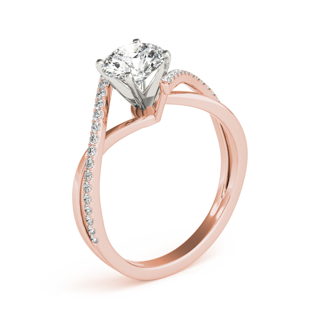 Signature Bypass Semi-Mount Round Diamond Engagement Ring in 10K/14K gold and platinum with certified lab-grown or natural diamonds
