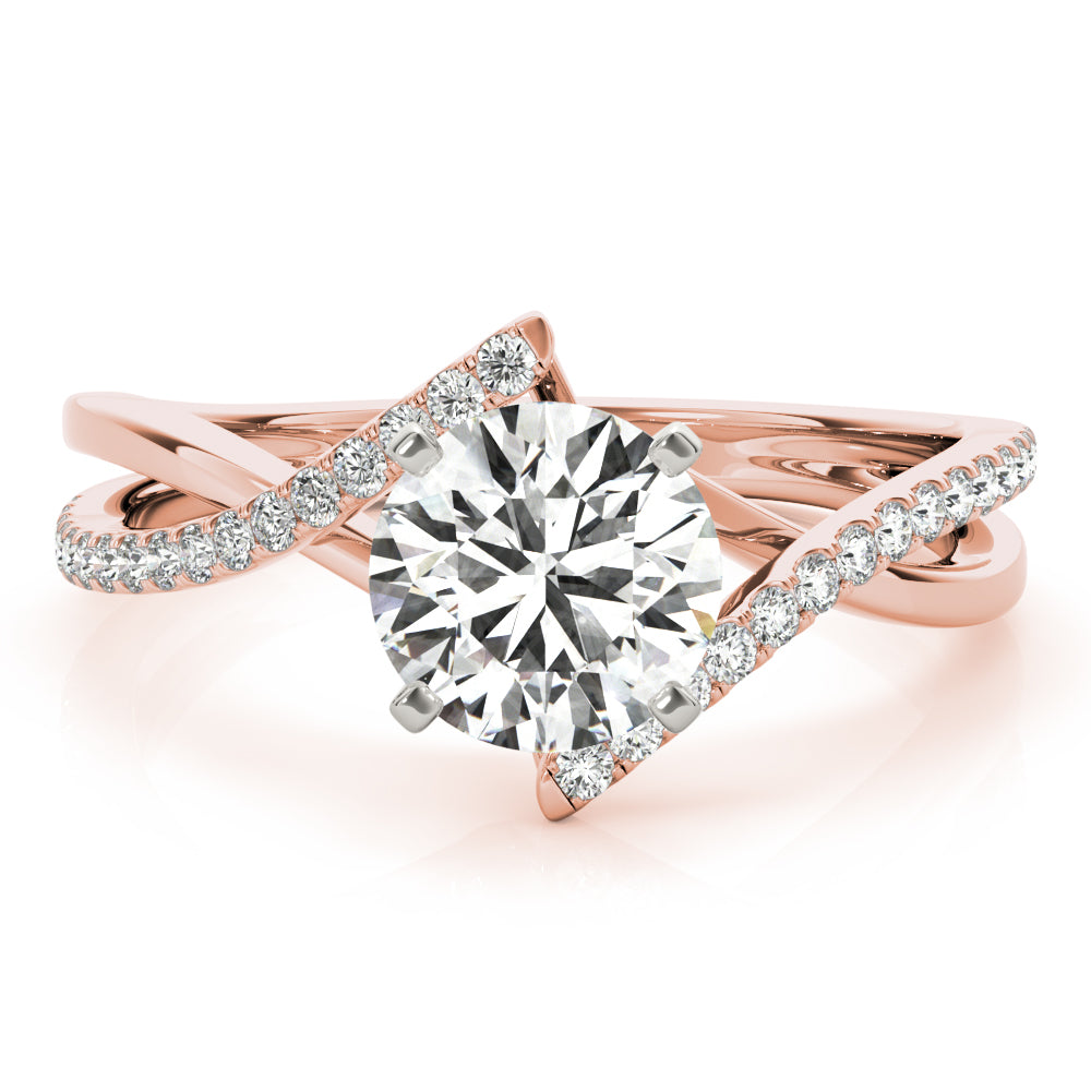 Signature Bypass Semi-Mount Round Diamond Engagement Ring in 10K/14K gold and platinum with certified lab-grown or natural diamonds
