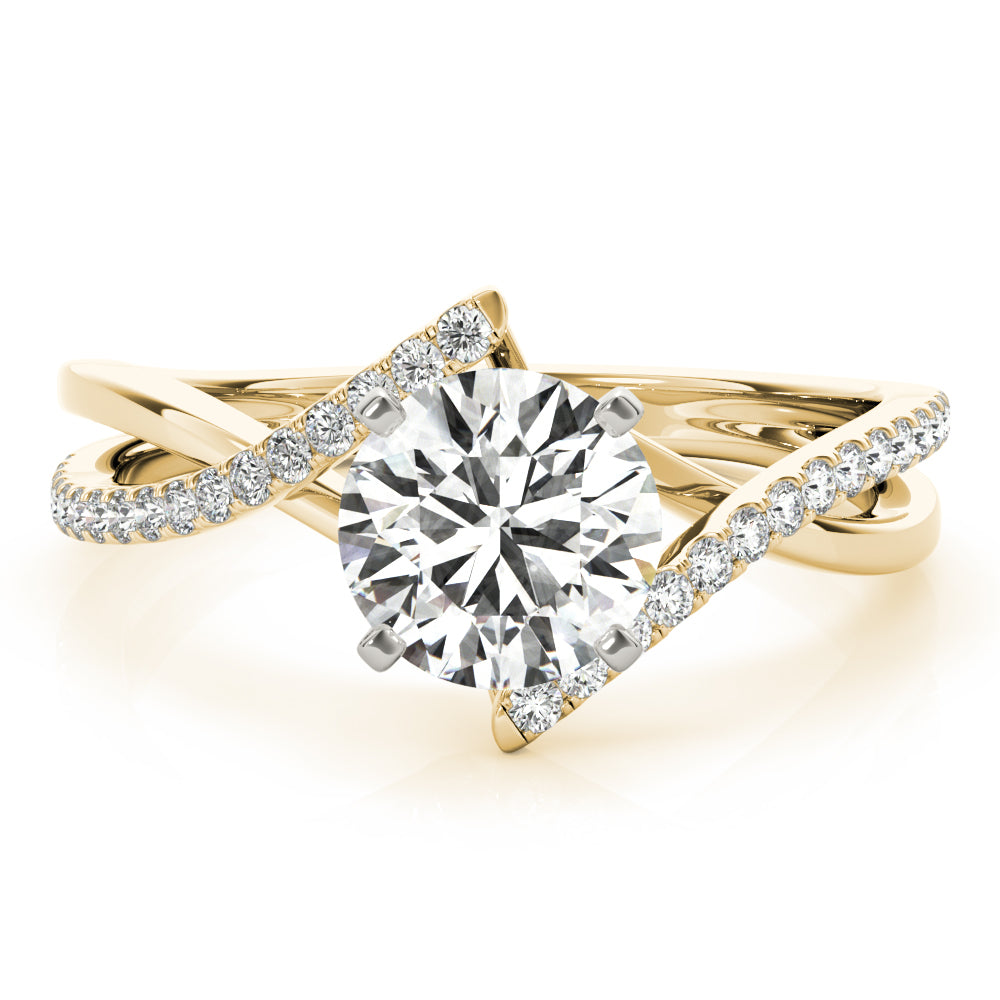 Signature Bypass Semi-Mount Round Diamond Engagement Ring in 10K/14K gold and platinum with certified lab-grown or natural diamonds