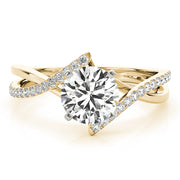 Signature Bypass Semi-Mount Round Diamond Engagement Ring in 10K/14K gold and platinum with certified lab-grown or natural diamonds