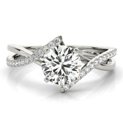 Signature Bypass Semi-Mount Round Diamond Engagement Ring in 10K/14K gold and platinum with certified lab-grown or natural diamonds