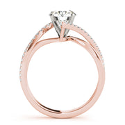 Signature Bypass Semi-Mount Round Diamond Engagement Ring in 10K/14K gold and platinum with certified lab-grown or natural diamonds