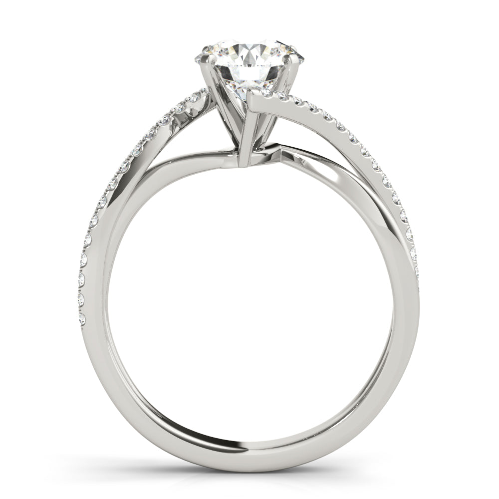 Signature Bypass Semi-Mount Round Diamond Engagement Ring in 10K/14K gold and platinum with certified lab-grown or natural diamonds