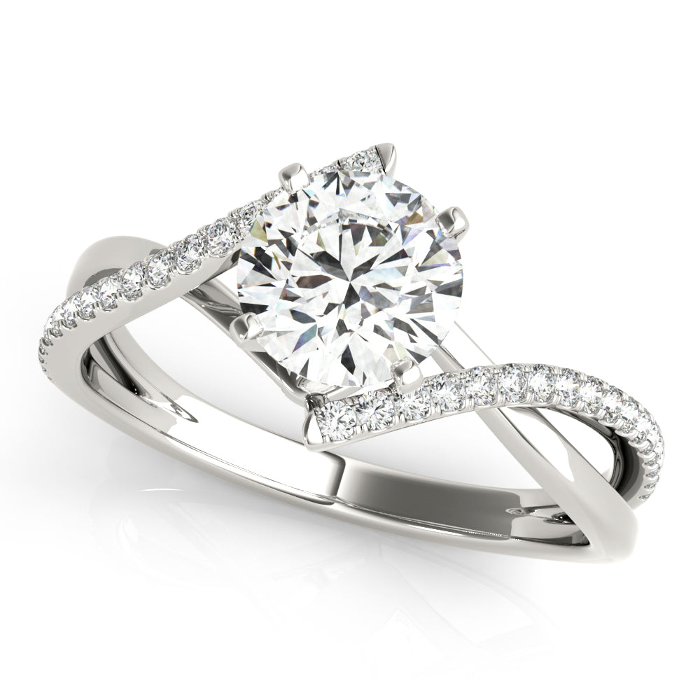 Signature Bypass Semi-Mount Round Diamond Engagement Ring in 10K/14K gold and platinum with certified lab-grown or natural diamonds