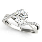 Signature Bypass Semi-Mount Round Diamond Engagement Ring in 10K/14K gold and platinum with certified lab-grown or natural diamonds