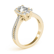 Artisan Cut Engagement Emerald Diamond Engagement Ring in 10K/14K gold and platinum with certified lab-grown or natural diamonds
