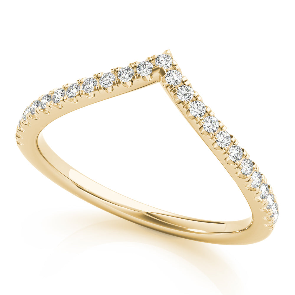 Diamond Chevron Half Eternity Ring in 10K/14K gold and platinum with certified lab-grown or natural diamonds
