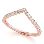 Diamond Chevron Half Eternity Ring in Gold & Platinum