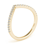 Diamond Chevron Half Eternity Ring in Gold & Platinum