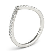Diamond Chevron Half Eternity Ring in Gold & Platinum