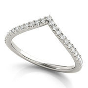 Diamond Chevron Half Eternity Ring in Gold & Platinum