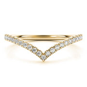 Diamond Chevron Half Eternity Ring in Gold & Platinum