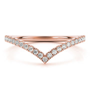 Diamond Chevron Half Eternity Ring in Gold & Platinum