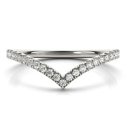 Diamond Chevron Half Eternity Ring in Gold & Platinum