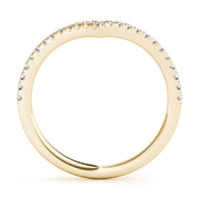 Diamond Chevron Half Eternity Ring in Gold & Platinum
