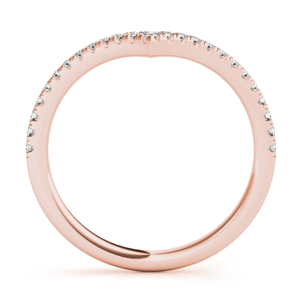 Diamond Chevron Half Eternity Ring in Gold & Platinum