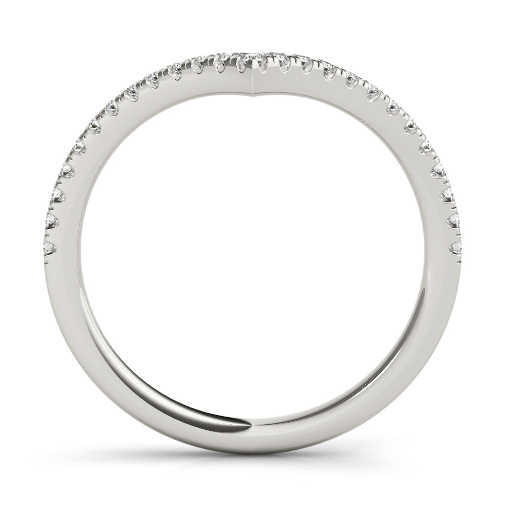 Diamond Chevron Half Eternity Ring in Gold & Platinum