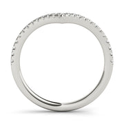 Diamond Chevron Half Eternity Ring in Gold & Platinum