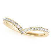 Diamond Chevron Half Eternity Ring in Gold & Platinum
